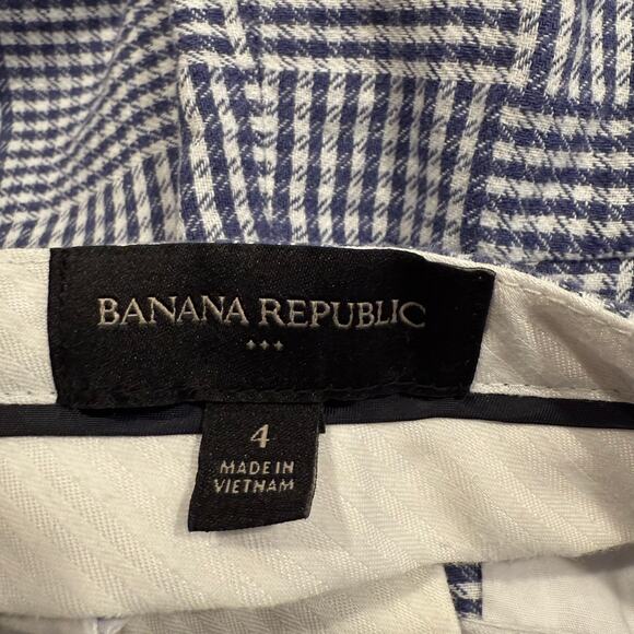 Banana Republic Women’s Gingham Linen Blend Shorts Size 4 - Picture 4 of 7
